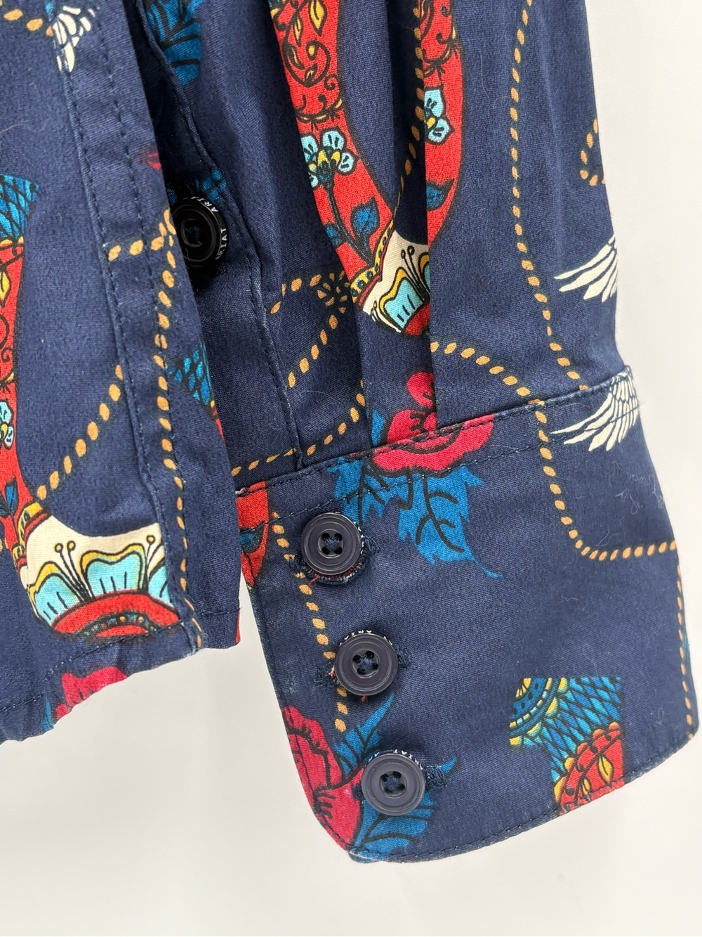 Ariat REAL Kirby Stretch Shirt M Ropey Rose Print Western Horseshoe Floral - Picture 11 of 16